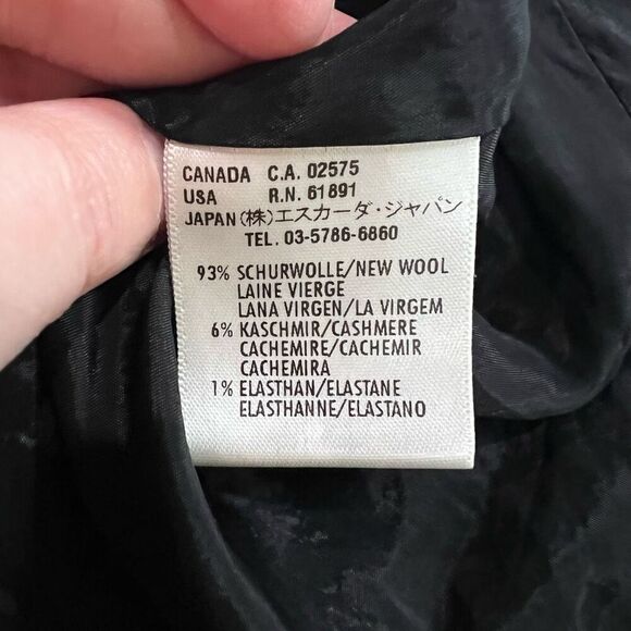 Escada Black Pinstriped Two Button Closure Blazer 42 12 L - Picture 9 of 13